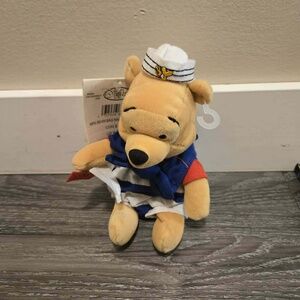 Disney Store Bean Bag Winnie the Pooh Sailor Plush